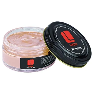 Afbeelding van Lenzen Premium schoencrème, voedende crème voor glad en generfd leer, Roze