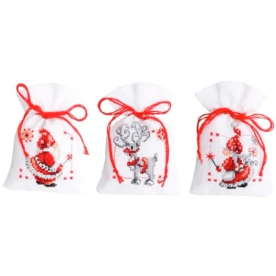 Afbeelding van Kruidenzakje kit Kerstkabouters set van 3 Vervaco PN 0150688 Telwerk