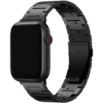 Afbeelding van Apple watch Titanium band Zwart Geschikt voor 38mm / 40mm 41mm