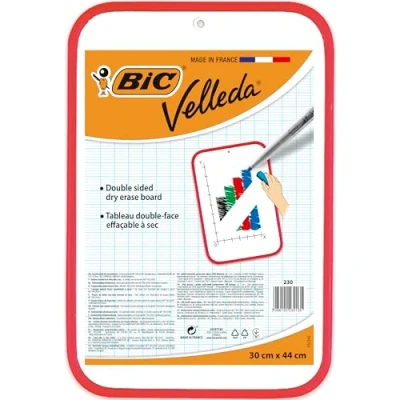 Image de Tableau Blanc Velleda Bic double face unie 44 x 30 cm Rouge