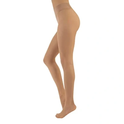 Afbeelding van CALZITALY Trasparente Naadloze panty met stippen, dames, S, M, L, XL, XXL, zwart, blauw, huidskleur, bruin, 15 den, gemaakt in Italië, Poeder