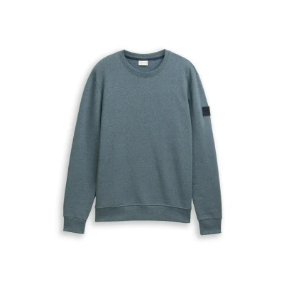 Afbeelding van TOM Tailor Structured CREW NECK Sweater, Heren, Maat: Medium, Grey/mint/navy structure