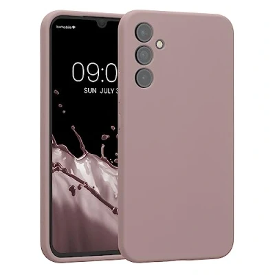 Afbeelding van kwmobile telefoonhoesje geschikt voor Samsung Galaxy A34 5G TPU backcover met siliconen coating Smartphone case in licht oudroze