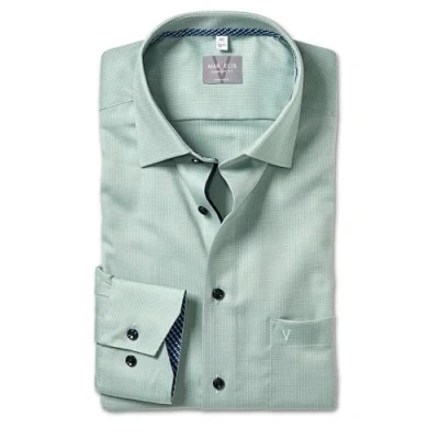 Afbeelding van Marvelis Herenshirt met lange mouwen, comfortabele pasvorm, effen, 13 New Kent, Groen 45