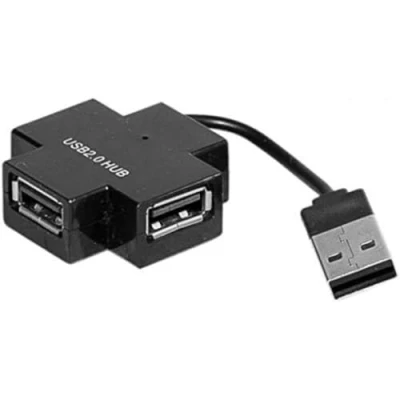 Afbeelding van Exertis Connect 4 poorts compacte USB 2.0 hub (USB A, 4 Havens), Docking station + hub, Zwart