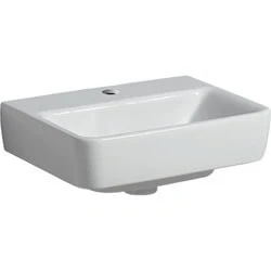 Afbeelding van Geberit Renova Plan fontein wit (45 x 34 cm) 1 kraangat, zonder