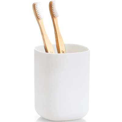 Afbeelding van Zeller tandenborstelhouder kunststof wit D7 x H10 cm
