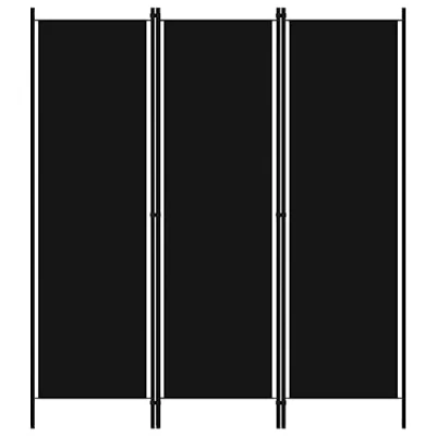 Image de vidaXL Cloison de séparation 3 panneaux Noir 150x180 cm 320718