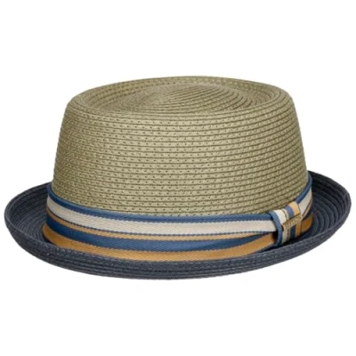 Afbeelding van STETSON Licano Toyo Pork Pie Stro Hoed voor dames/heren Zon strand met voering, Lente Zomer Grosgrain Lint, grijs.