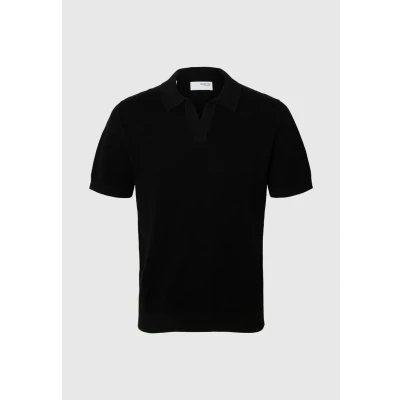 Afbeelding van Selected Knit Structure Open Polo Heren Maat XL