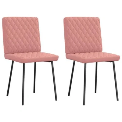 Image de vidaXL Chaises à manger lot de 2 rose similicuir4101120