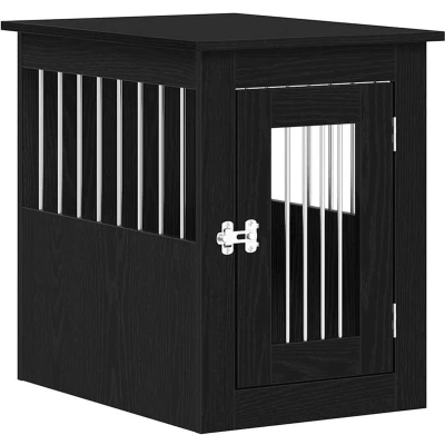 Afbeelding van vidaXL Hondenbenchmeubel 62x45x59 cm bewerkt hout zwart eikenkleurig