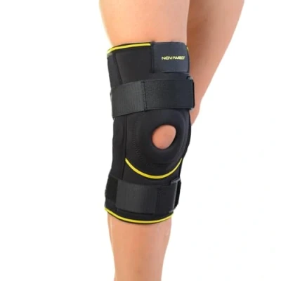 Afbeelding van Novamed Kniebrace met Scharnieren Verstelbare Knieband Kniebandage Maximale Ondersteuning Compressiebrace Knie Zwart Maat XL