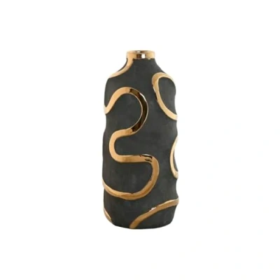 Afbeelding van Vaas Home ESPRIT Grijs Gouden Keramiek Abstract Modern 19 x 45 cm