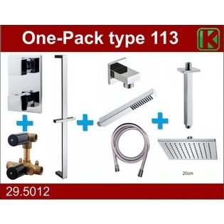 Afbeelding van Wiesbaden one pack inbouwthermostaatset type 113 CHR (20cm)