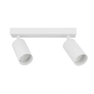 Afbeelding van EDO Plafondlamp MALGA 2, 2 spots, wit, draaibaar, plafondverlichting, dubbele spot, wandlamp, GU10, plafondlamp, 230 V, led spot voor woonkamer slaapkamer EDO777400