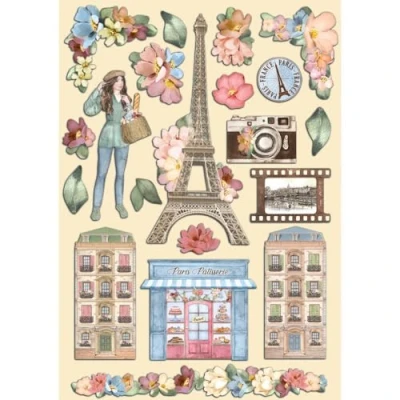 Afbeelding van Stamperia Create Happiness Oh lá Wooden Shapes A5 (KLSP138) (DISCONTINUED)