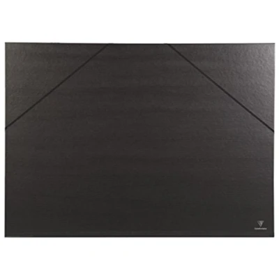 Afbeelding van Clairefontaine Ref. 44500C Kraftmap 52 x 72 cm Sluiting door elastische banden Witte papieren voering Zuurvrij Geschikt voor het vervoer van kunstwerken Zwart