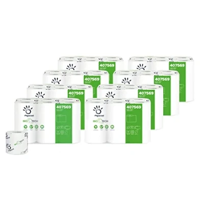 Image de Papernet Superior Lot de 1 x 12 rouleaux papier toilette 2 couches avec 165 feuilles respectueux l&#039;environnement, rouleau pour porte et support