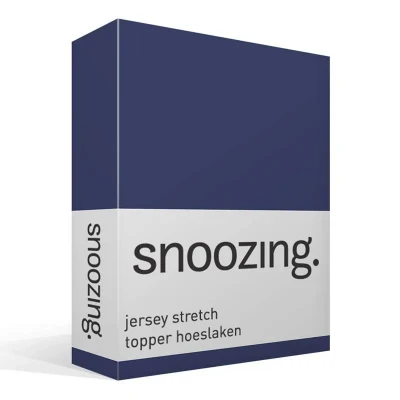 Afbeelding van Snoozing Jersey Stretch Topper Hoeslaken Lits jumeaux 200x200/220 cm Navy