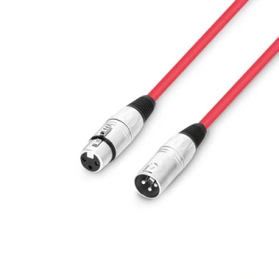 Afbeelding van Adam Hall Cables K3MMF0050RED Microfoonkabel XLR vrouwelijk naar mannelijk, 3 polige DMX stekker (0,5 m, rood)