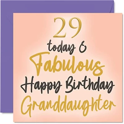 Afbeelding van Fantastische verjaardagskaart voor mama de 29e verjaardag, 29 Today &amp; Fabulous van dochter, zoon, verjaardagscadeau moeder, 145 mm x