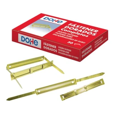 Afbeelding van Dohe 50 stuks goudkleurige metalen clips met lipje en pen