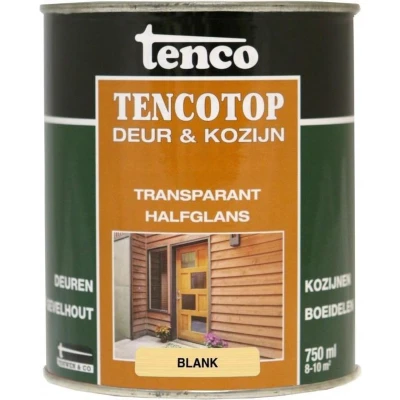 Afbeelding van Tenco TencoTop Deur &amp; Kozijn Transparant 0,75 ltr blank Buiten onderhoud