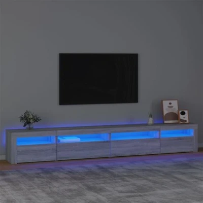 Afbeelding van vidaXL Tv meubel met LED verlichting 270x35x40 cm grijs sonoma eiken