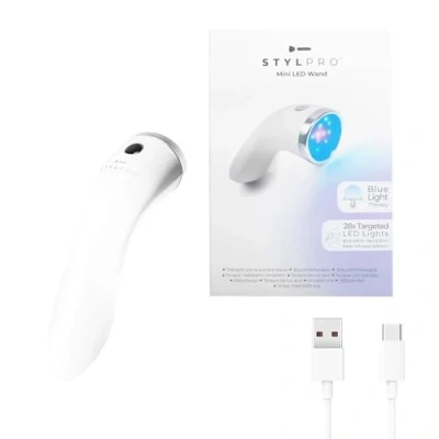 Afbeelding van STYLPRO Mini baguette magique à LED Thérapie par lumière bleue pour l&#039;acné et la peau Aide soulager les imperfections, boutons, inflammations, rougeurs, 3 modes, 28 haute