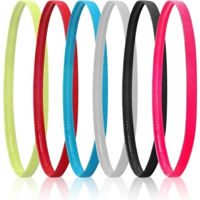Afbeelding van MINISOISO 6 stuks sporthoofdbanden, elastische haarband, antislip, haarbanden voor heren en dames, joggen, yoga, voetbal