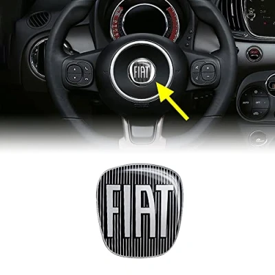 Afbeelding van Fiat 14193 3D sticker vervangend logo voor stuurwiel 500, zwart