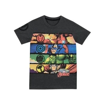 Afbeelding van Marvel T shirt voor jongens, Avengers, grijs, 6 7 jaar, grijs.