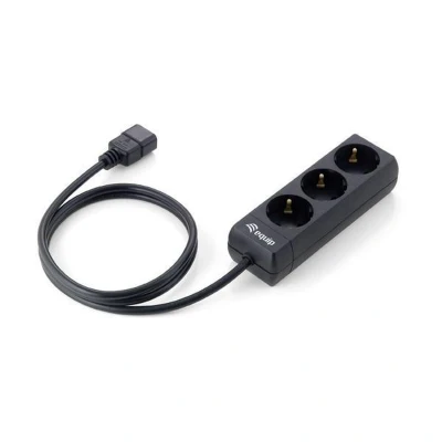 Afbeelding van Equip 333280 3 Outlet Power Strip, 1.1 m, AC outlet(s) Type F, Black, CE, 220 240 V