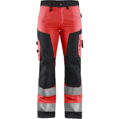 Afbeelding van Blaklader Dames werkbroek High Vis zonder spijkerzakken 7155 1811 Rood/Zwart C40