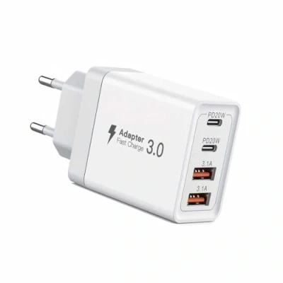 Afbeelding van Chargeur rapide 40 W PD &amp; USB A Multiple C Prise de charge 4 ports Adaptateur universel pour iPhone Samsung Huawei Xiaomi HTC LG Motorola Honor iPad etc