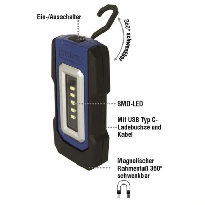 Afbeelding van KUNZER PL 050 Looplampen LED 100 , 200 3,7 Met heroplaadbare batterij