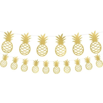 Afbeelding van Partydeco Slinger Ananas Goud (2 meter)