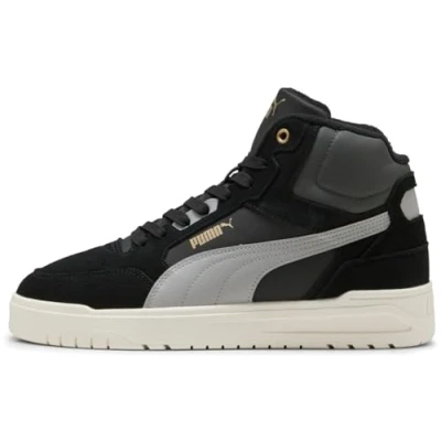 Afbeelding van PUMA Shuffle Downtown Mid WTR Unisex Sneakers Black Gray Echo Gold