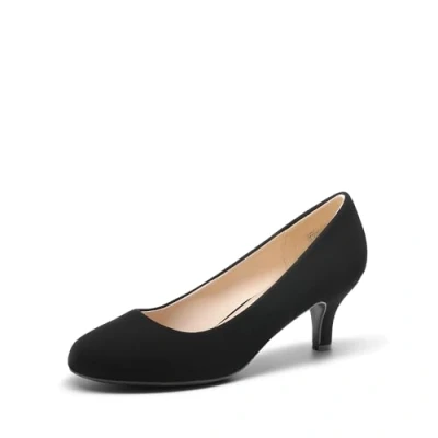 Afbeelding van DREAM PAIRS Klassieke hakschoenen voor dames, pumps van PU, comfortabel, pumps, om je werk LUVLY te maken, Zwart/Nubuck