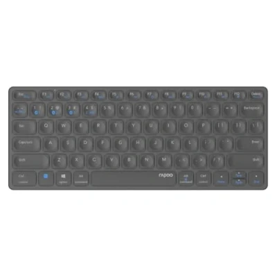 Afbeelding van Rapoo E9600M draadloos toetsenbord plat aluminium ontwerp milieuvriendelijke oplaadbare batterij Duitse lay out QWERTZ PC &amp; Mac donkergrijs