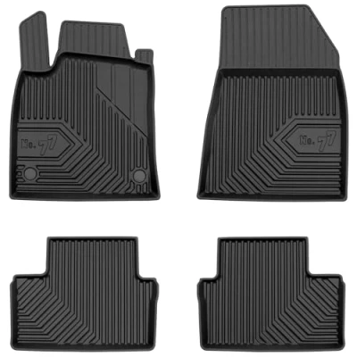 Afbeelding van M MOTOS Rubberen vloermatten voor Renault Clio V sinds 2019 Verbeter je reiscomfort met de zwarte antislip mat Auto nr. 77 automat alle weersomstandigheden, bescherming tegen vuil