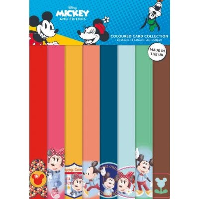 Afbeelding van Mickey and Minnie Coloured Card A4 Pack