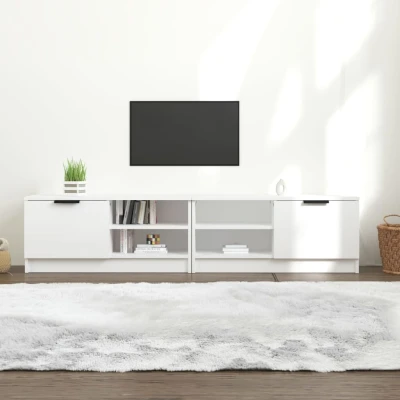 Afbeelding van vidaXL Tv meubels 2 st 80x35x36,5 cm bewerkt hout wit