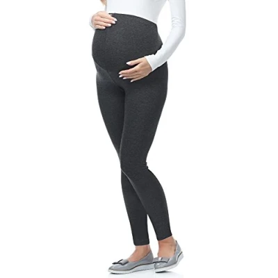 Afbeelding van BE Mammy Leggings 02 Dames Zwangerschapsleggings Lang Viscose Elasthan Donker Gemêleerd XL