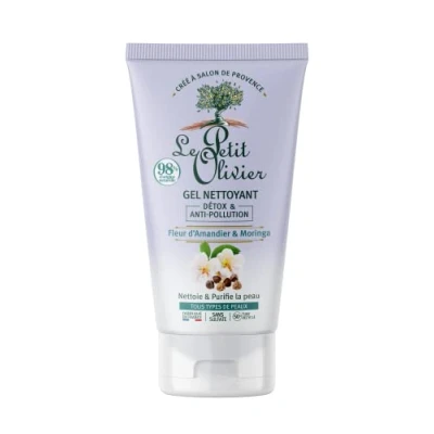 Afbeelding van LE PETIT OLIVIER Detox &amp; Anti Vervuiling Reinigingsgel Amandelbloesem Moringa reinigt en Alle Huidtypes 98% Natuurlijke Oorsprong Sulfaatvrij Gemaakt in Frankrijk 150 ml