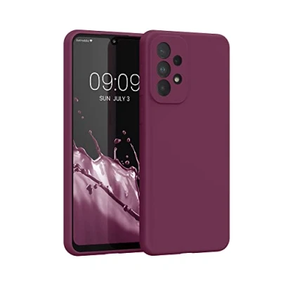 Afbeelding van kwmobile telefoonhoesje geschikt voor Samsung Galaxy A33 5G Hoesje met siliconen coating Smartphone case in bordeaux violet