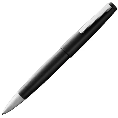 Afbeelding van Lamy 2000 zwart elegante rollerbalpen in robuuste behuizing van glasvezel perfect uitgebalanceerd en lijn met de breedte M 63 rollerball vulling