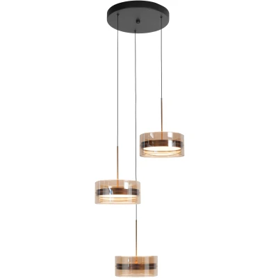 Afbeelding van Highlight Hanglamp Enzo 3 lichts Ø 40 cm zwart