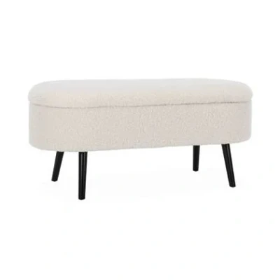 Afbeelding van sweeek Bank kist, bed einde boucléstof, sherpa, b112 x d44 h50cm
